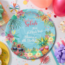 Hawaïaanse splash zomer zwembad verjaardag bash