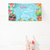 Hawaïaanse splash zomer zwembad verjaardag bash spandoek (Insitu)