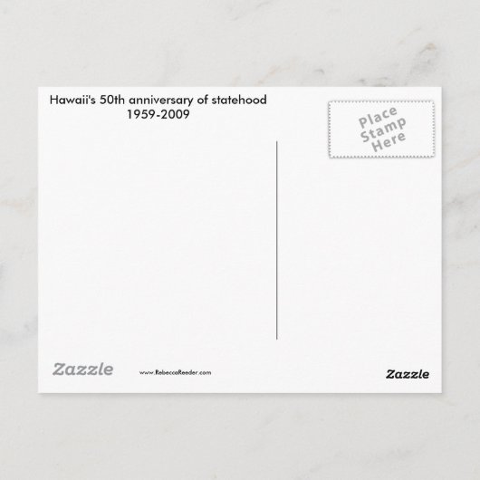 Hawaïaanse staat briefkaart (Achterkant)