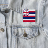 Hawaïaanse staatsvlag vierkante button 5,1 cm (In situ)