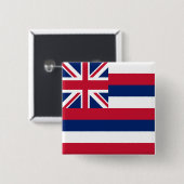 Hawaïaanse staatsvlag vierkante button 5,1 cm (Voorkant /achterkant)