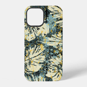 Hawaiaanse stijl hibiscus stof met tribale achterg iPhone 12 hoesje