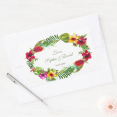 Hawaiaanse Stralende Tropische Bloemenkrans Bruilo Rechthoekige Sticker (Envelop)