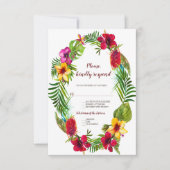 Hawaiaanse Stralende Tropische Bloemenkrans RSVP (Voorkant)