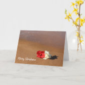 Hawaiaanse Strand Hibiscus Kerstkaart Kaart (Gele Bloem)