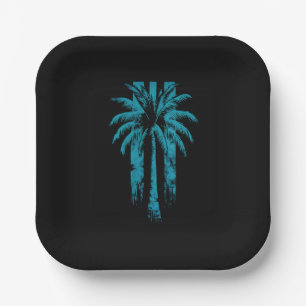 Hawaiaanse strand zomer tropische vakantie palmboo papieren bordje