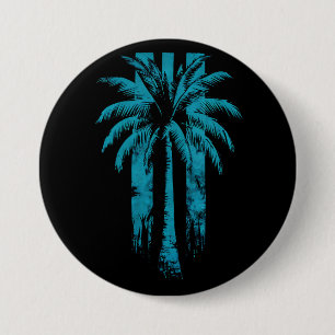 Hawaiaanse strand zomer tropische vakantie palmboo ronde button 7,6 cm