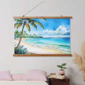 Hawaiaanse stranddag hangend wandkleed (Slaapkamer)