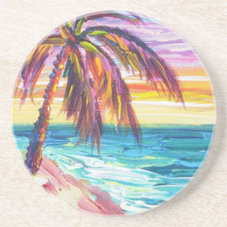Hawaiaanse Sunset Coaster- Bernies Schilderij Zandsteen Onderzetter