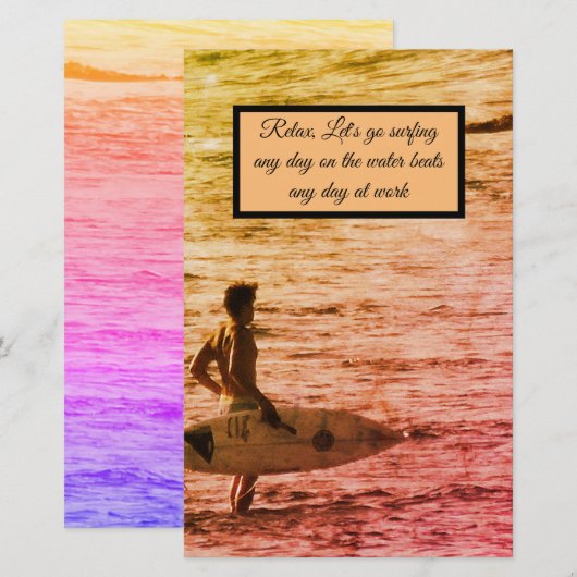 Hawaiaanse surfer briefpapier (Voorkant / Achterkant)