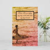 Hawaiaanse surfer briefpapier (Staand voorkant)