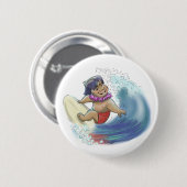 Hawaiaanse surfer ronde button 5,7 cm (Voorkant /achterkant)
