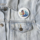 Hawaiaanse surfer ronde button 5,7 cm (In situ)