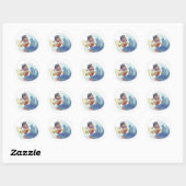 Hawaïaanse surfer ronde sticker (Vel)