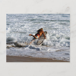 Hawaiaanse surfers duiken erin briefkaart