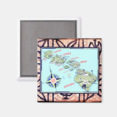 Hawaïaanse tapa magneet (Voorkant / Achterkant)