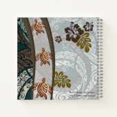 Hawaïaanse tapa met Hibiscus en Honu Notitieboek (Achterkant)