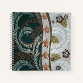 Hawaïaanse tapa met Hibiscus en Honu Notitieboek (Voorkant)