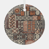 Hawaïaanse tapa: Tribale lappendeken Glas Ornament (Voorkant)