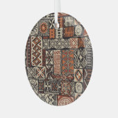 Hawaïaanse tapa: Tribale lappendeken Glas Ornament (Voorkant links)