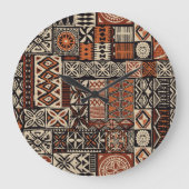 Hawaïaanse tapa: Tribale lappendeken Grote Klok (Voorkant)