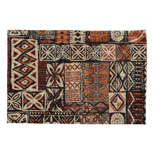 Hawaïaanse tapa: Tribale lappendeken Kussensloop (Achterkant)