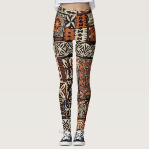 Hawaïaanse tapa: Tribale lappendeken Leggings
