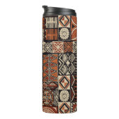 Hawaïaanse tapa: Tribale lappendeken Thermosbeker (Geroteerd rechts)