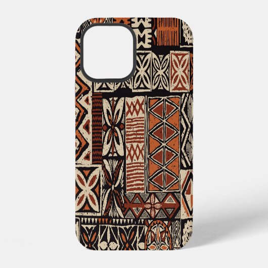 Hawaiaanse Tapa: Tribale Patchwork iPhone Hoesje (Achterkant)
