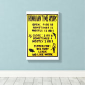 Hawaïaanse tijd uren open gesloten teken eiland ti canvas afdruk (Insitu (Houten vloer))