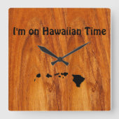Hawaïaanse tijd vierkante klok (Voorkant)