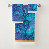 HAWAÏAANSE TROPISCH BLAUWE BADKAMER HANDDOEK SET (Insitu)