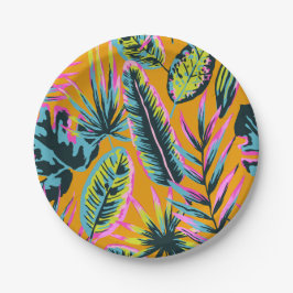 Hawaïaanse Tropische Bladeren En Planten Print Pat Papieren Bordje