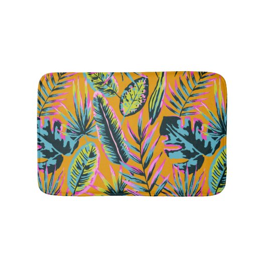 Hawaïaanse tropische bladeren en Planten printpatr Badmat (Voorkant)