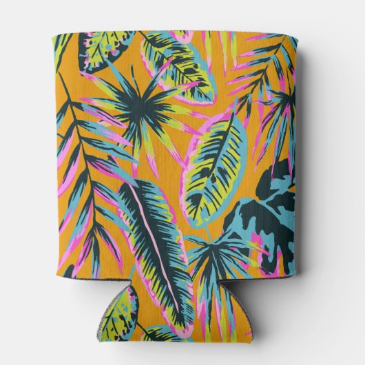 Hawaïaanse tropische bladeren en Planten printpatr Blikjeskoeler (Achterkant)