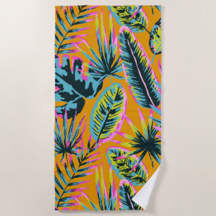 Hawaïaanse tropische bladeren en Planten printpatr Strandlaken