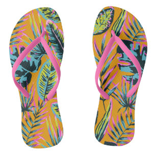 Hawaïaanse tropische bladeren en Planten printpatr Teenslippers