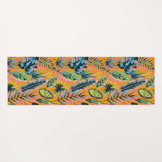Hawaïaanse tropische bladeren en Planten printpatr Yogamat (Achterkant (horizontaal))