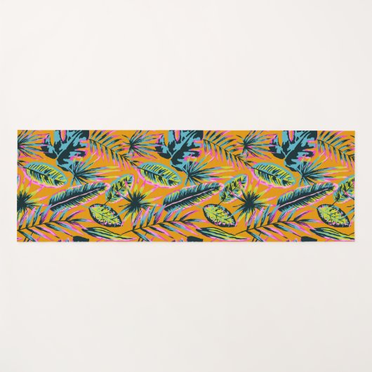 Hawaïaanse tropische bladeren en Planten printpatr Yogamat (Voorkant (horizontaal))