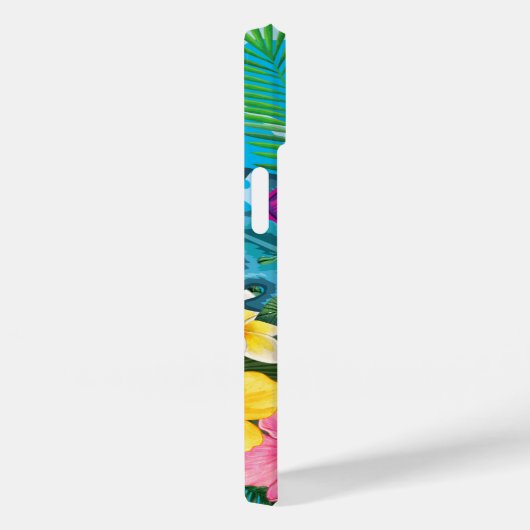 Hawaïaanse tropische bloemen en vlinders monogram Case-Mate iPhone case (Achterkant / Rechts)