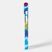 Hawaïaanse tropische bloemen en vlinders monogram Case-Mate iPhone case (Achterkant / Links)