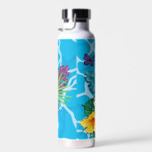 Hawaïaanse tropische bloemen en vlinders monogram waterfles (Rechts)