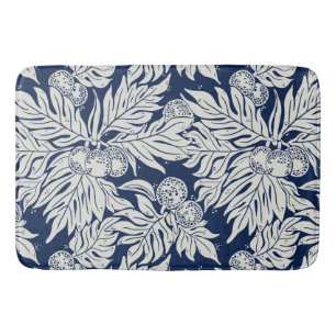 Hawaïaanse Tropische broodvrucht ulu in indigo Badmat