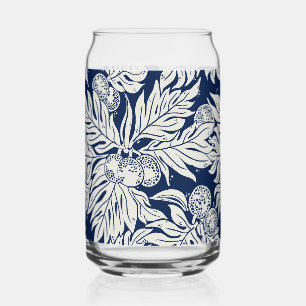 Hawaïaanse Tropische broodvrucht ulu in indigo Blikvorm Glas