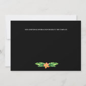 Hawaiaanse tropische eiland strand lichten bloemen save the date (Achterkant)