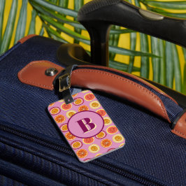 Hawaïaanse Tropische Fruit Roze Bagage Label