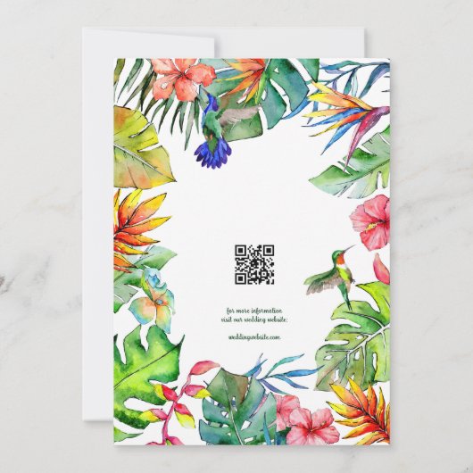 Hawaïaanse Tropische Hibiscus Bruiloft Save the Da Save The Date (Achterkant)