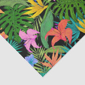 Hawaïaanse tropische palmbladeren bloemig tissuepapier (Detail)