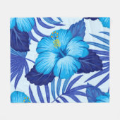 Hawaïaanse tropische planten, hibiscuspatroon. fleece deken (Voorkant (Horizontaal))