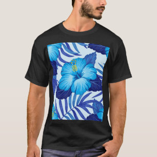 Hawaïaanse tropische planten, hibiscuspatroon. t-shirt
